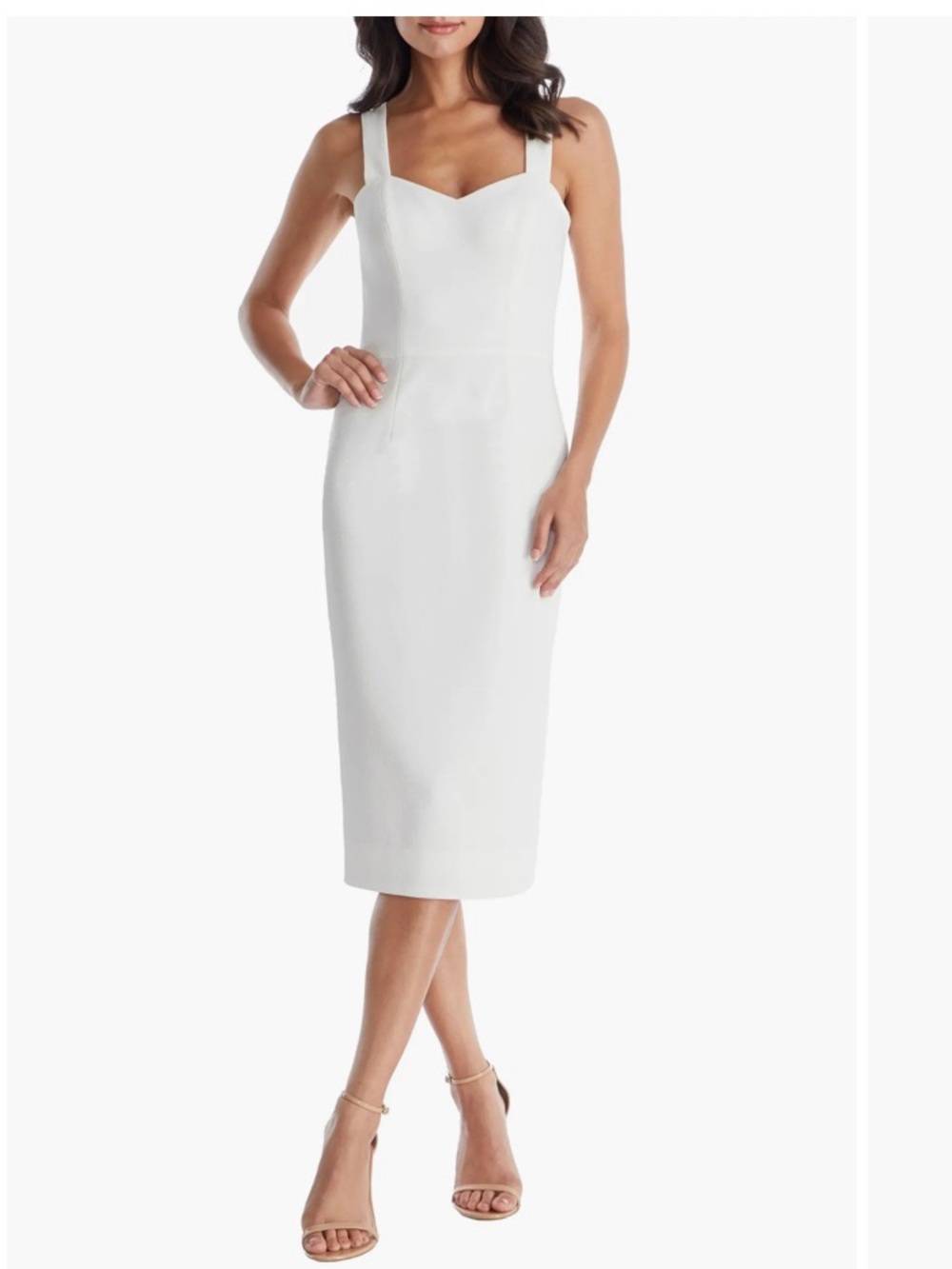 W By Worth White Sweetheart Neck Cocktail Dress Size 4 Zip Up Back New